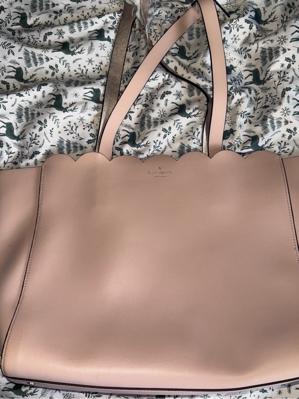 kate spade Pale Pink Scallop-Top Leather Tote